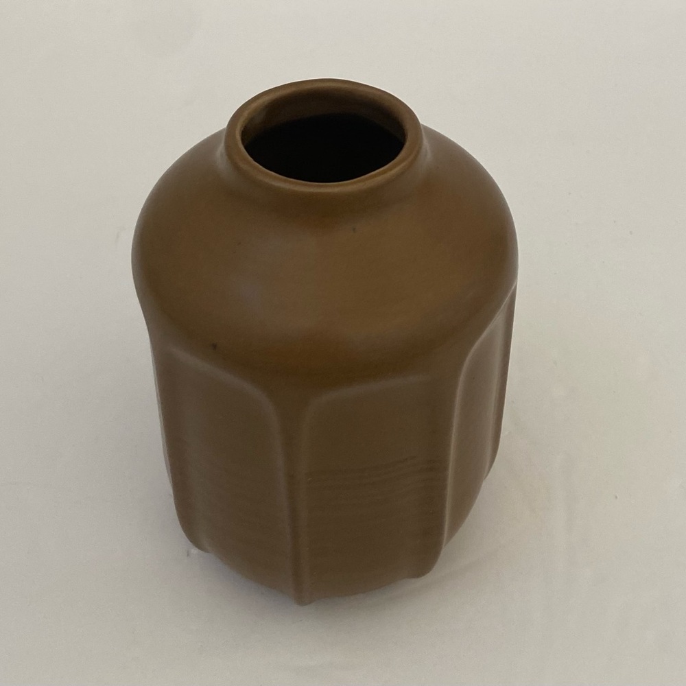 Hearth & Hand With Magnolia 5” Faceted Ceramic Vase Brown - Picture 3 of 5